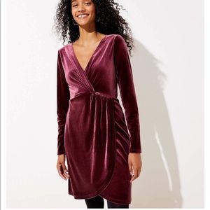 Loft Velvet Knot Wrap Dress